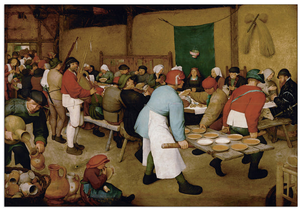 Homage to Brueghel - Matrimonio di contadini - cm 100x70 - Pannello in MDF
