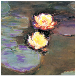 Homage to MONET - Ninfee dettaglio - cm 70x70 - Pannello in MDF