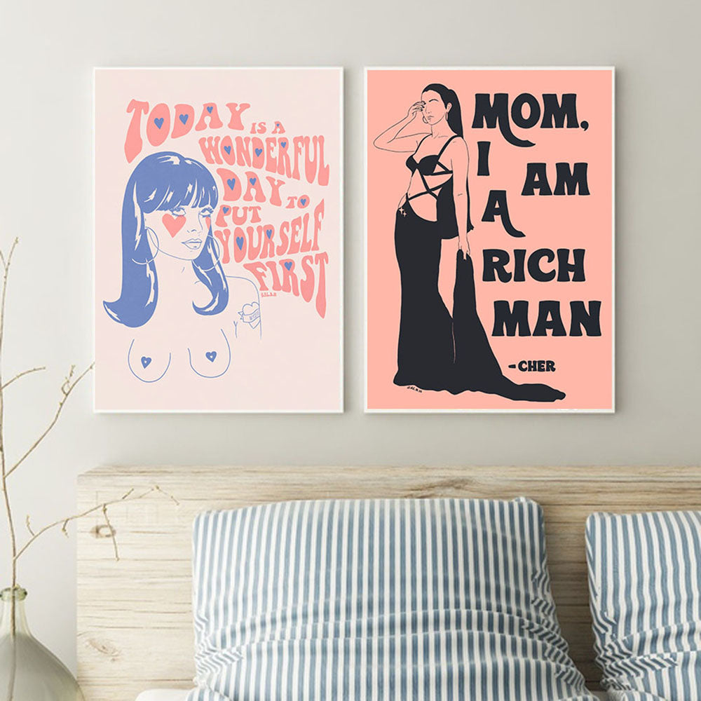 Quadro femminista vintage