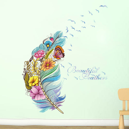Adesivo murale Composizione floreale con farfalle