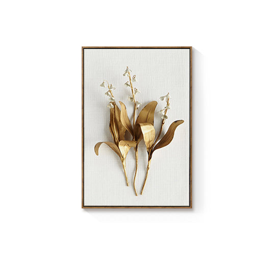 Quadro su tela Fiori secchi dorati