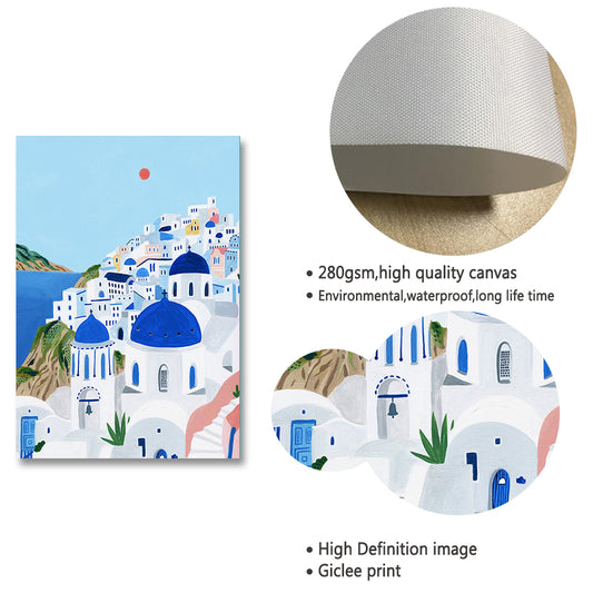 Quadro su tela Panorami europei illustrati