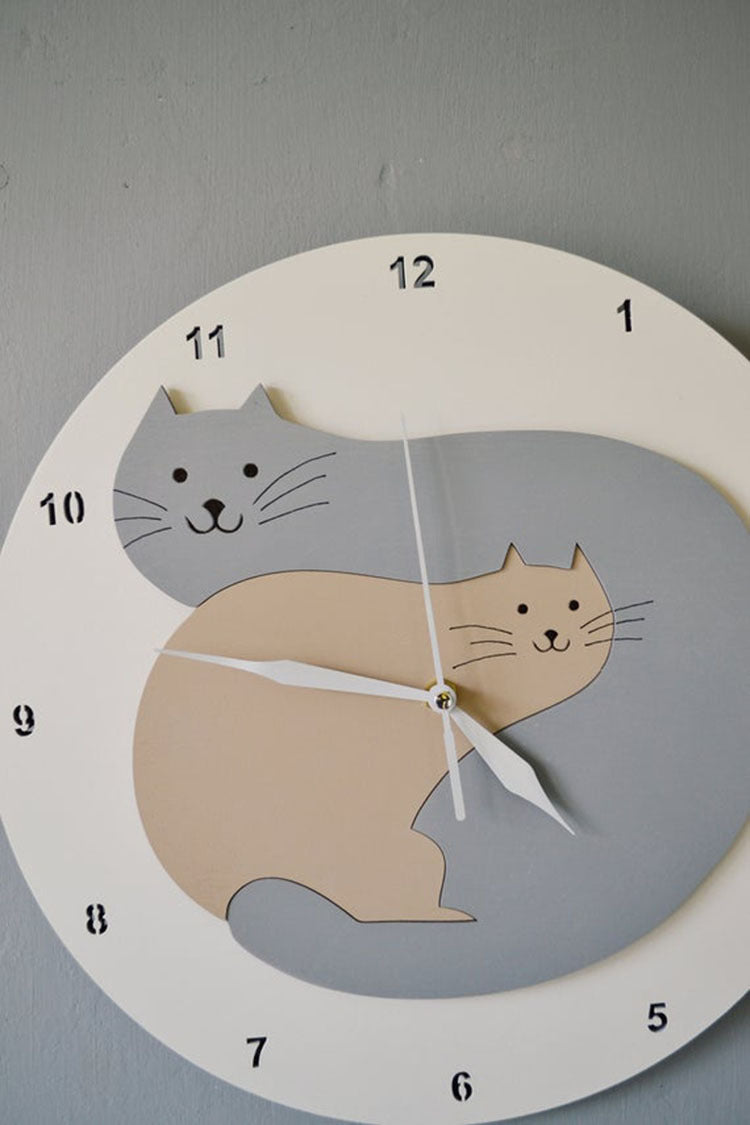 Orologio da parete Gatti yin-yang