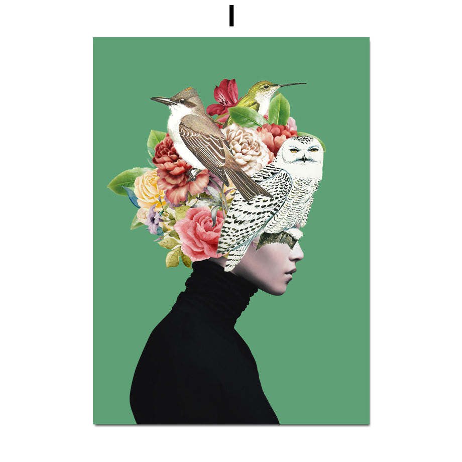 Tela ragazza fiori