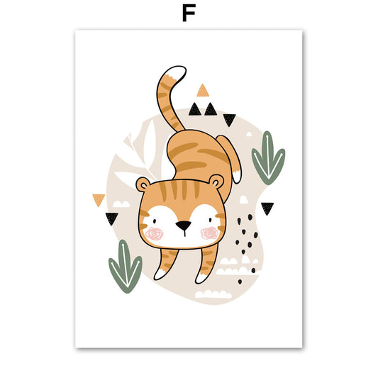 Poster Zebra leopardo panda carini