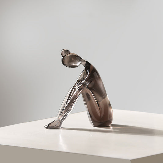 Coppia di figure in vetro fumé