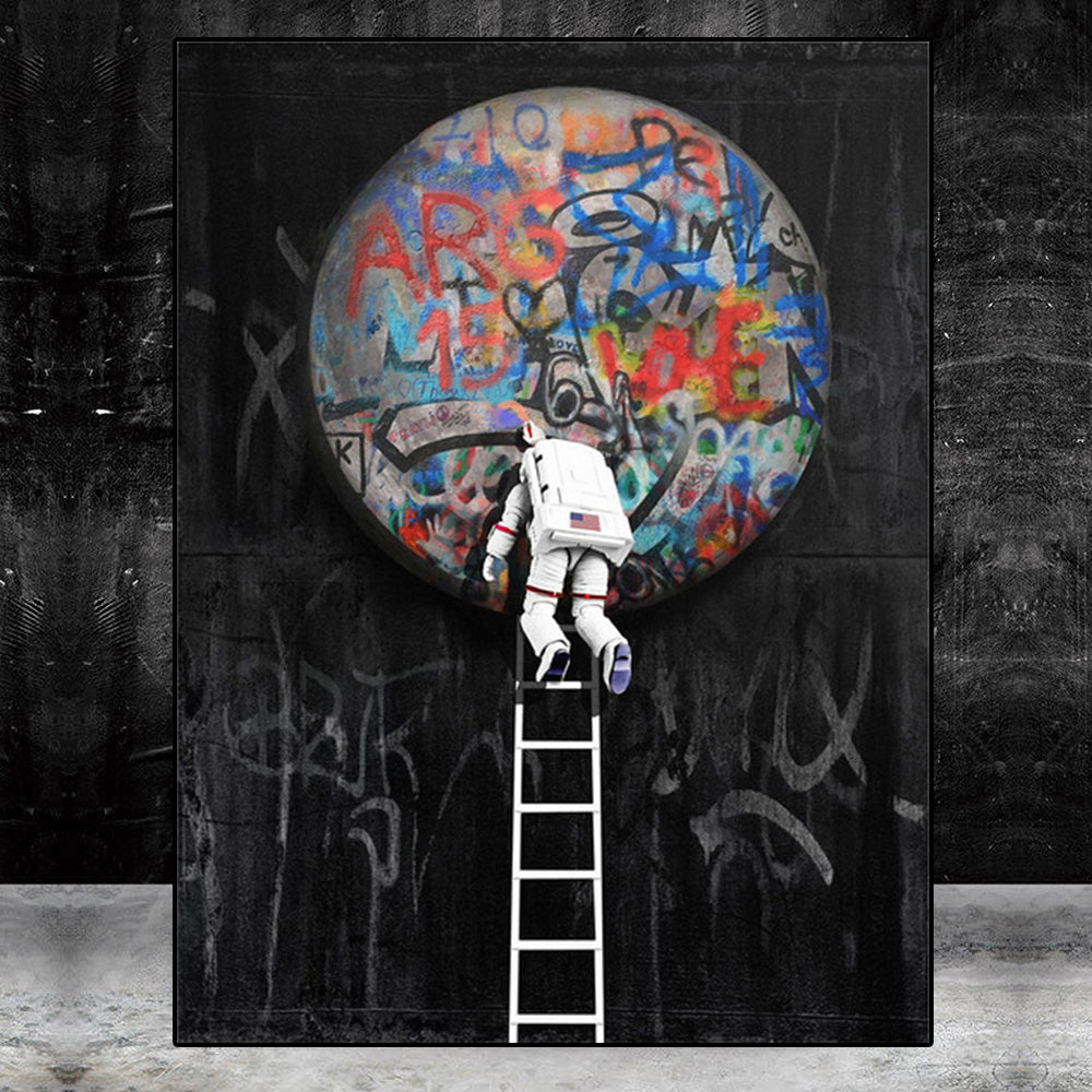 Tela astronauta e stelle