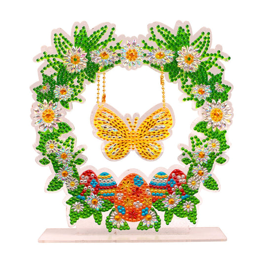 Quadro su tela Farfalla e fiori con diamanti