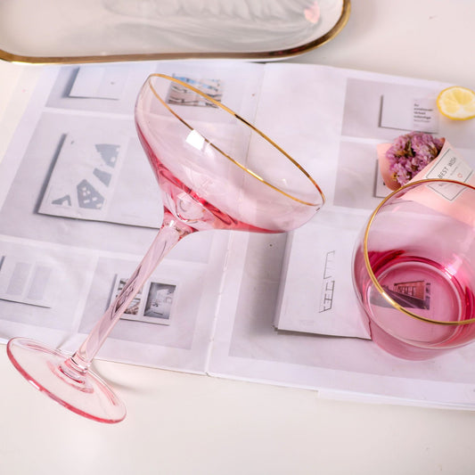Bicchiere cocktail gambo dorato