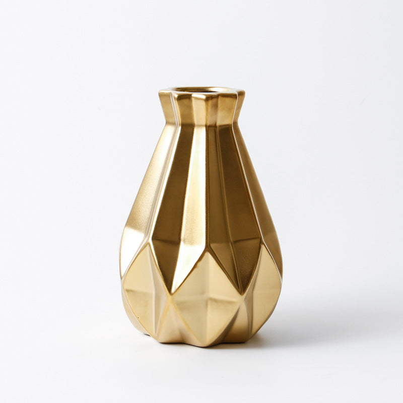 Vaso ceramica dorato