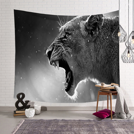 Arazzo Tigre ed elefante colorati