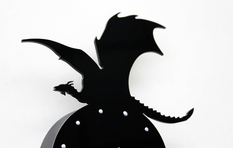 Orologio da parete Drago nero 3D