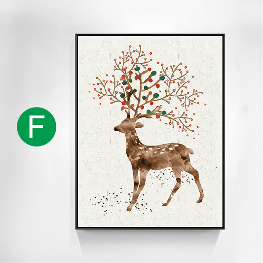 Quadro su tela Coniglio, cervo e fiori