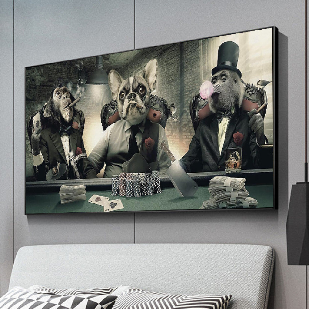 Quadro scimmie e cani