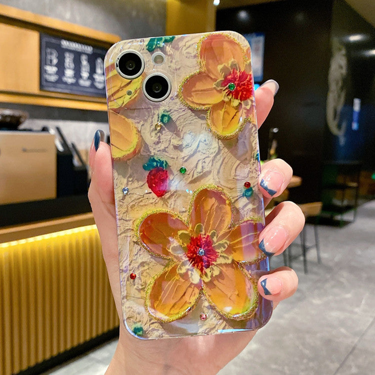 Custodia telefono fiori cristalli
