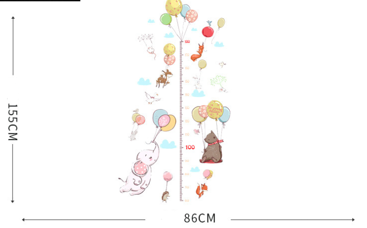 Adesivo murale Animaletti teneri con palloncini colorati