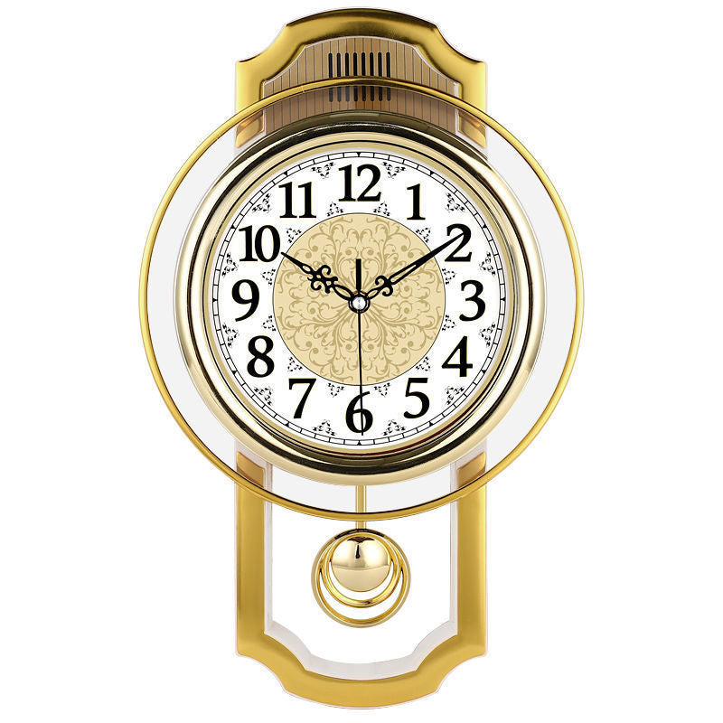 Orologio da parete Scacchiera rossa dorato