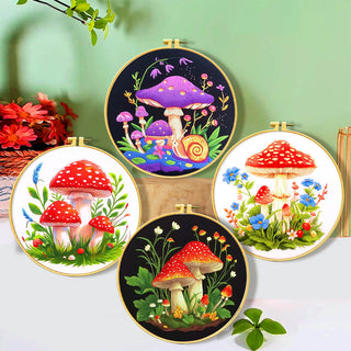 Kit Ricamo Funghi Fai da Te