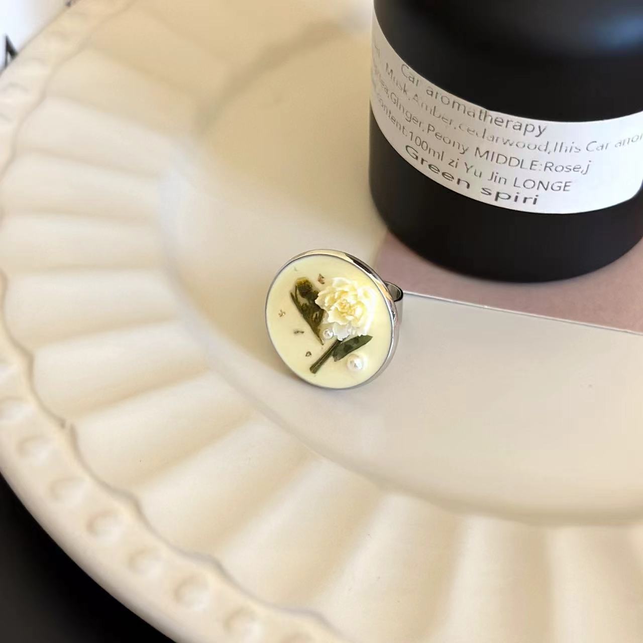 Anello Fiore Smaltato