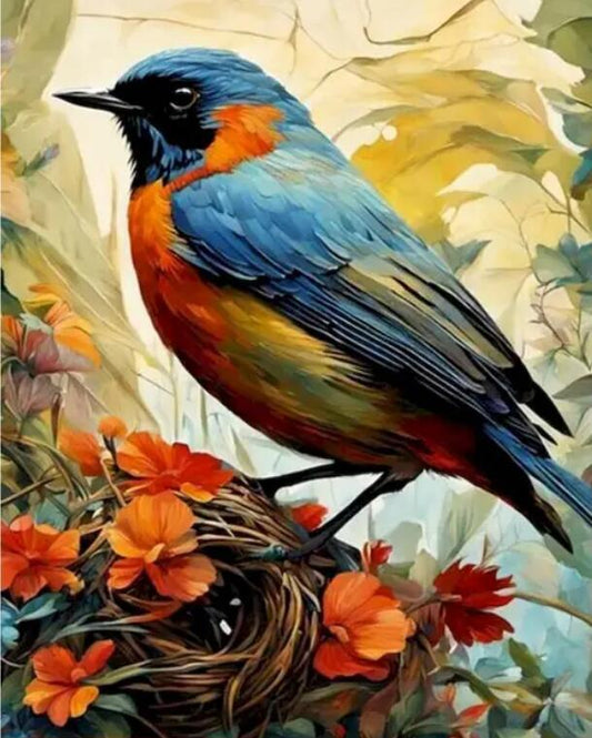 Quadro su tela Libellula tra fiori