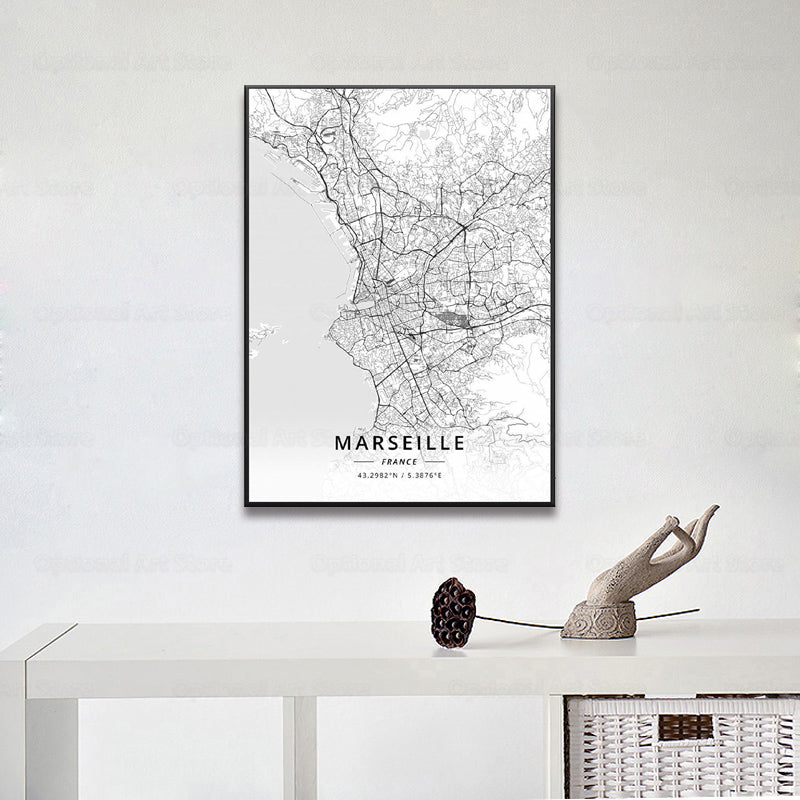 Poster Mappa Città Francesi