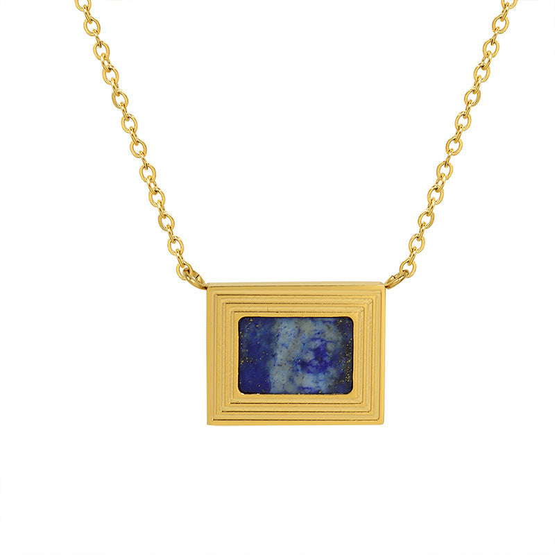 Collana quadrata lapislazzuli dipinta