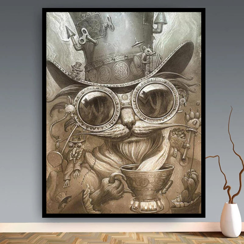 Poster gatto steampunk