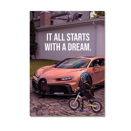 Quadro su tela Bambini con slogan motivazionale