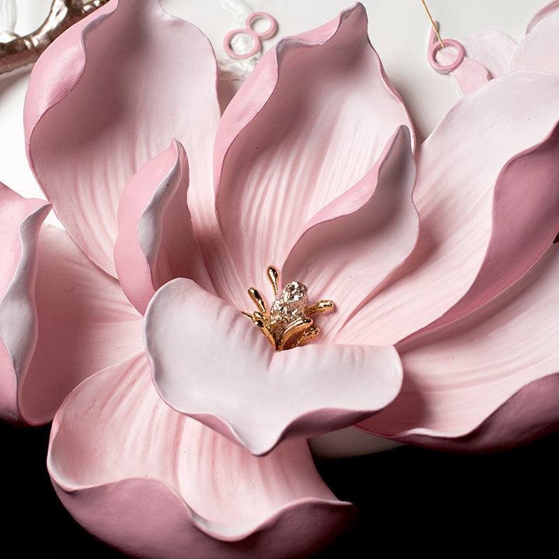Orologio da parete Fiori rosa 3D