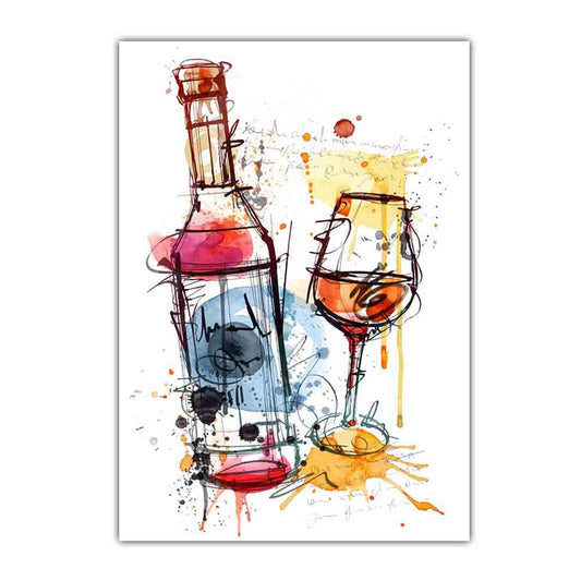 Quadro su tela Bottiglie vino colorate