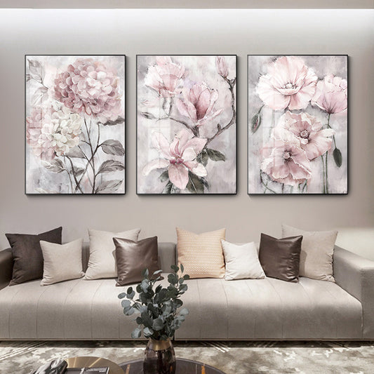 Quadro su tela Fiori rosa acquerello morbidi