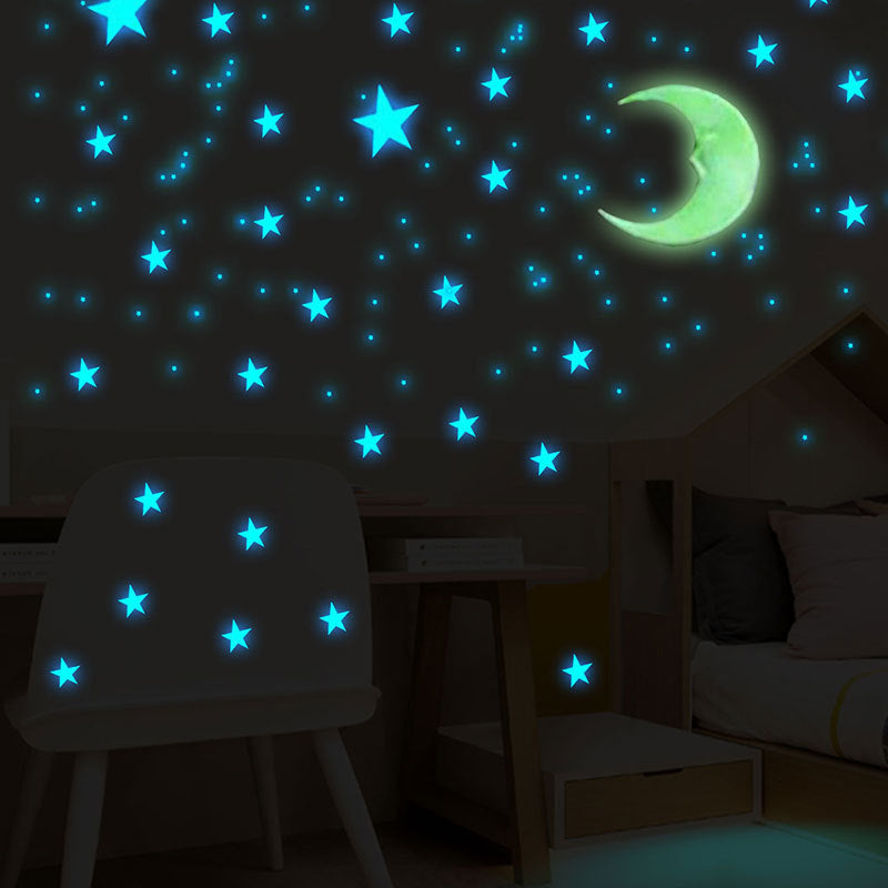 Adesivi murali luminosi Stelle Luna