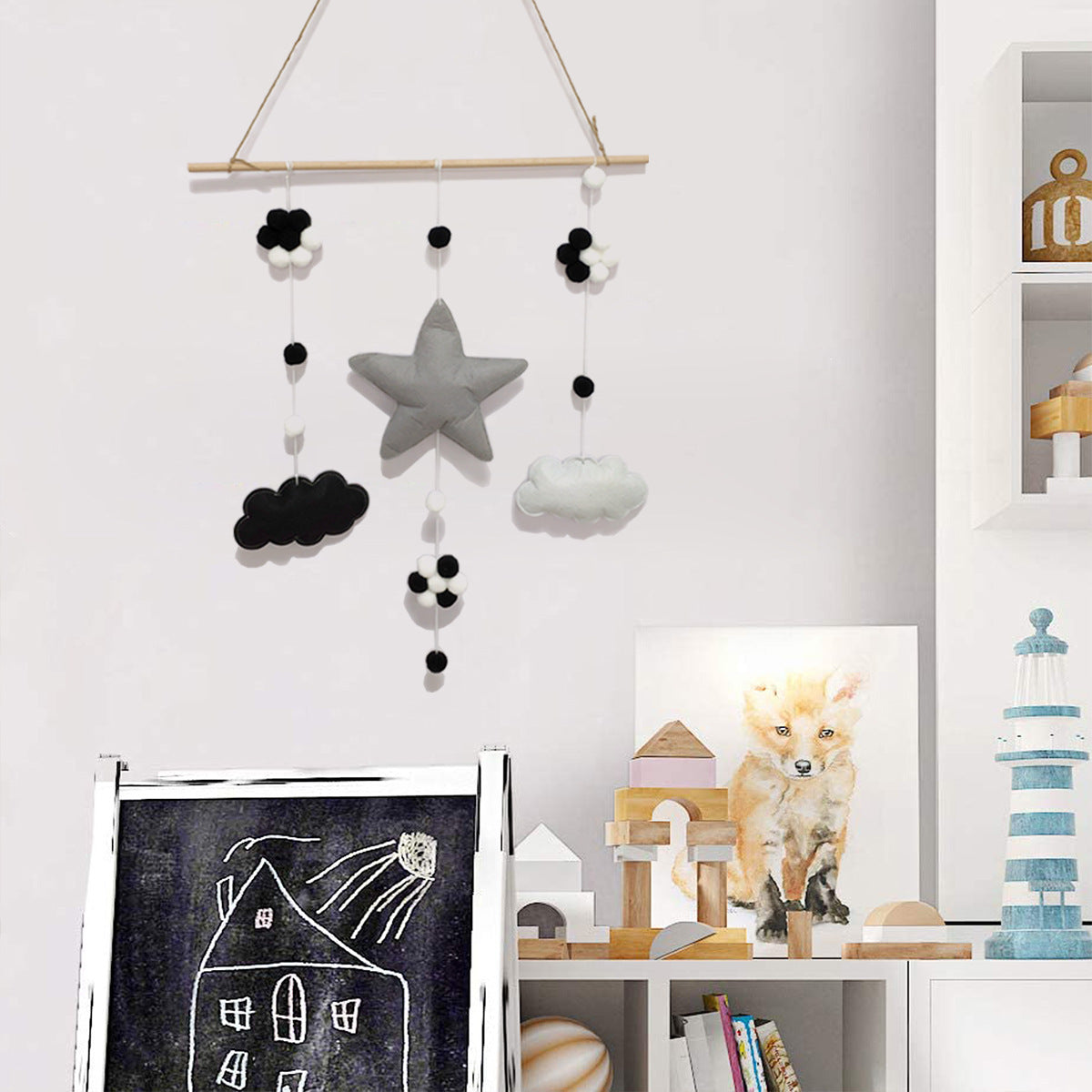 Decorazione stella e nuvola