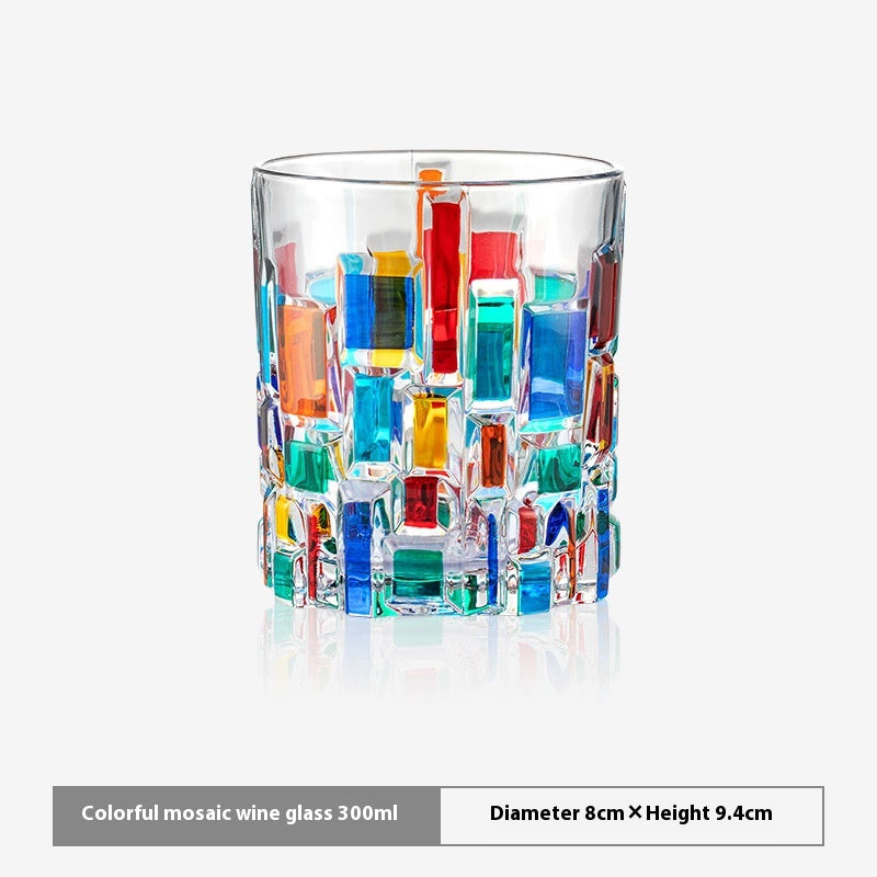 Bicchiere dipinto mosaico