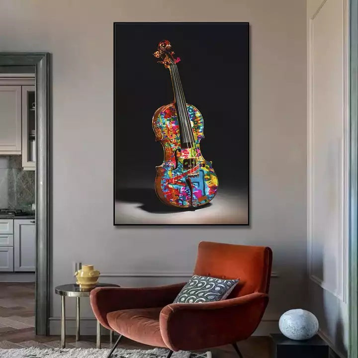 Quadro violino graffiti