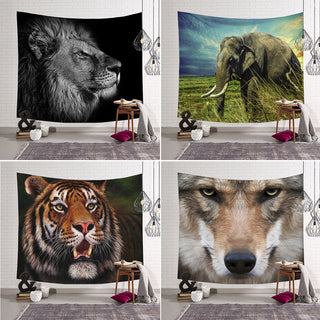 Arazzo Tigre ed elefante colorati
