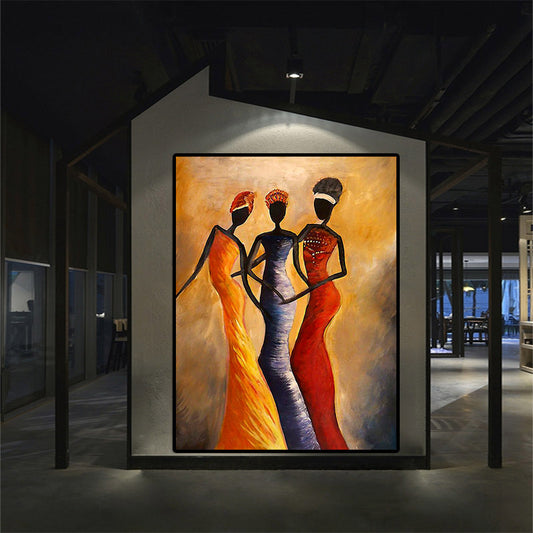 Quadro su tela Tre donne africane astratte