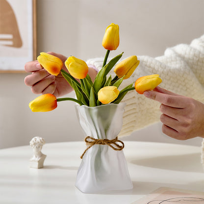 Vaso vetro fiori secchi