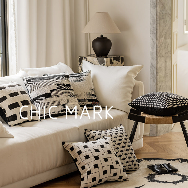 Federa jacquard bianco nero