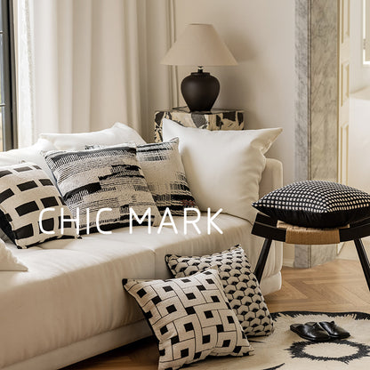 Federa jacquard bianco nero