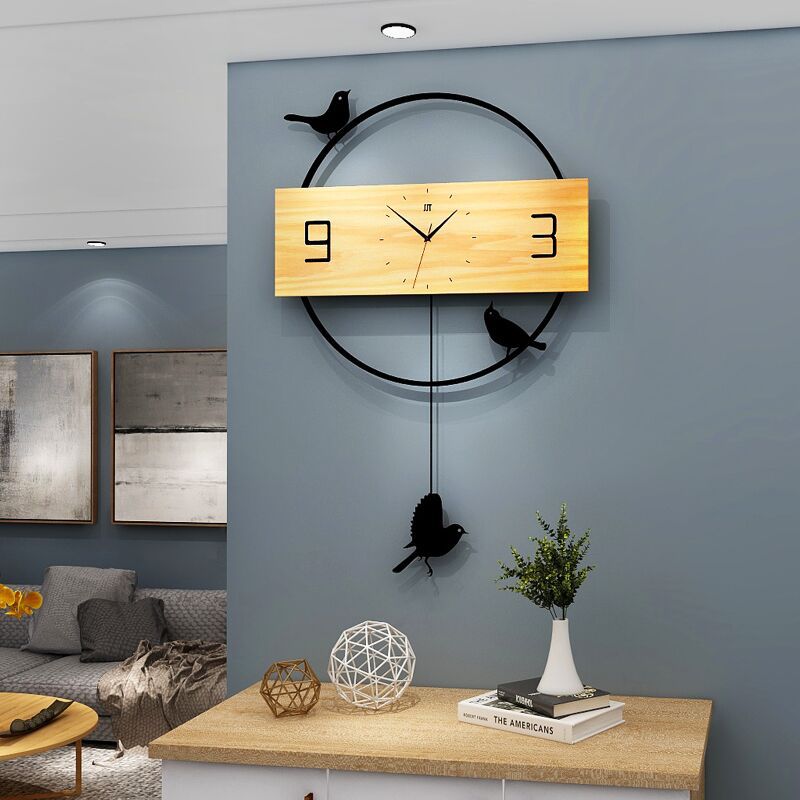Orologio da parete Uccelli nero