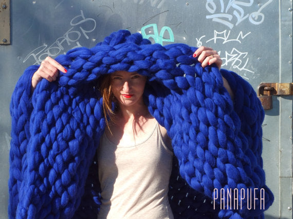 Coperta lana tessuta a mano