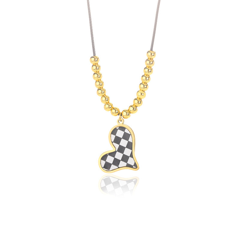 Collana cuore scacchiera