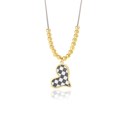 Collana cuore scacchiera