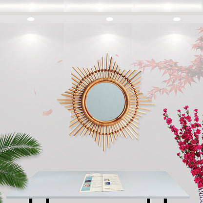 Specchio rattan rotondo