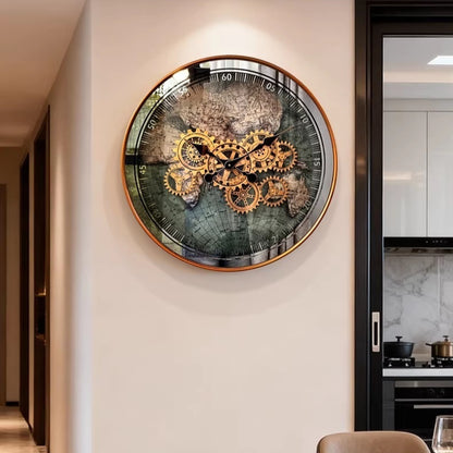 Orologio da parete Steampunk mappa