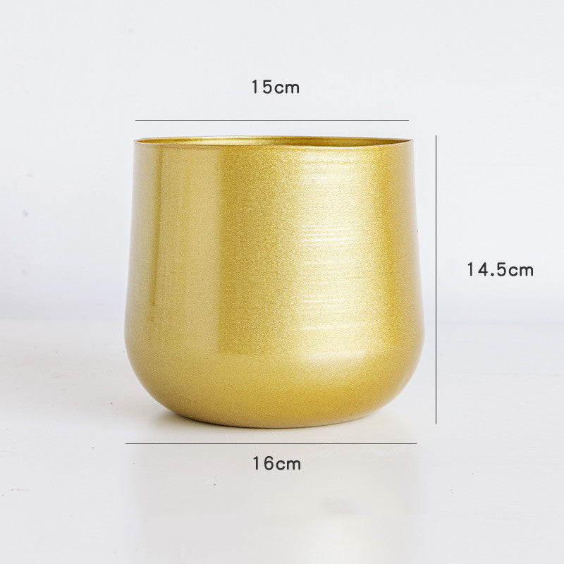 Vaso ferro battuto dorato