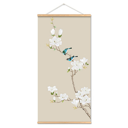 Adesivo murale Acquarello asiatico bamboo fiori
