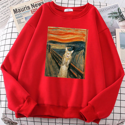 Pullover Gatto Tramonto Olio