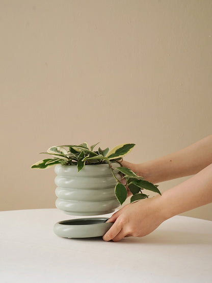 Vaso Ceramica Argentato